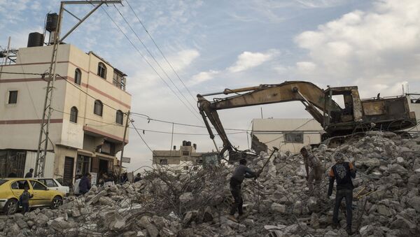 Casa destruída na Faixa de Gaza na sequência dos ataques israelenses (foto de arquivo) - Sputnik Brasil