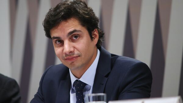 Gustavo Perrella em audiência no Senado sobre o Estatuto do Torcedor, em 2016 - Sputnik Brasil
