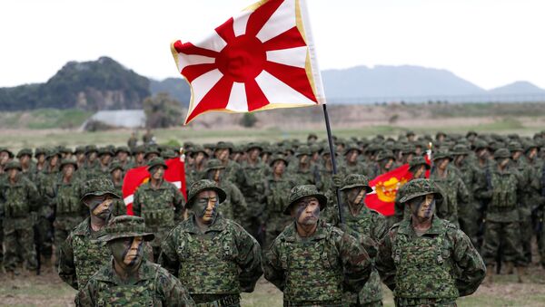 Instalação do primeiro destacamento de tropas anfíbias das Forças de Autodefesa do Japão, em 7 de abril de 2018,  na ilha de Kyushu - Sputnik Brasil