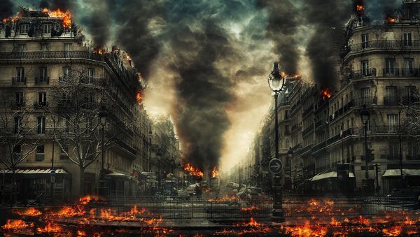 Cidade em chamas (ilustração) - Sputnik Brasil