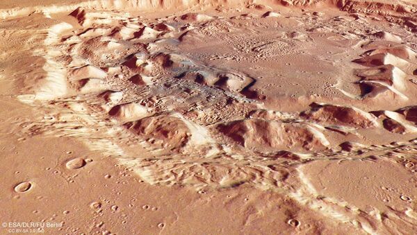 Imagem 3D da cratera Ismenia Patera (Marte) - Sputnik Brasil