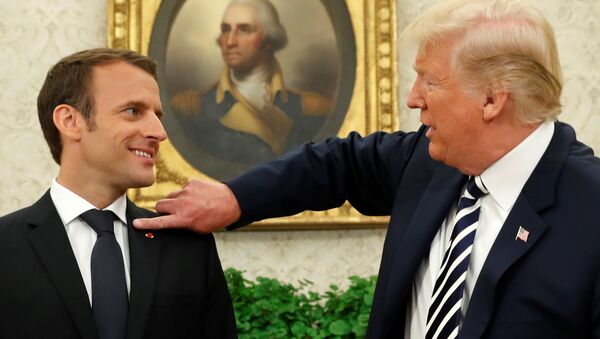 Trump e Macron na Casa Branca. - Sputnik Brasil