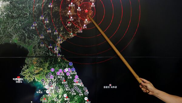 Local do teste nuclear no mapa - Sputnik Brasil