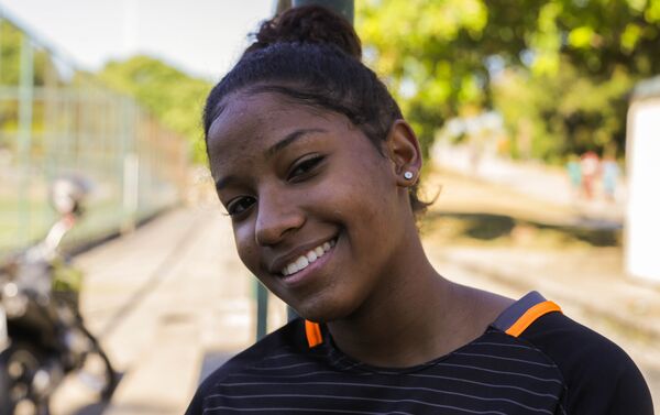 Rafaela Cristina Granthom Nascimento, jogadora da seleção brasileira na Street Child World Cup 2018. - Sputnik Brasil