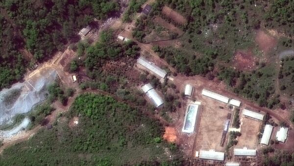 North Korea's Punggye-ri nuclear test facility is shown in this DigitalGlobe satellite image in North Hamgyong Province, North Korea, May 23, 2018 - Sputnik Brasil