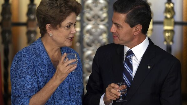 Dilma Rousseff e Enrique Penã Nieto acreditam que o comércio entra Brasil e México pode duplicar nos próximos dez anos - Sputnik Brasil
