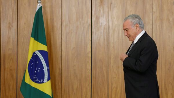 Michel Temer, presidente do Brasil, recebe credenciais dos embaixadores no Palácio do Planalto, em 25 de abril de 2018 - Sputnik Brasil