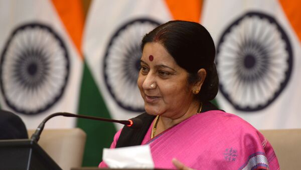 A ministra indiana das Relações Exteriores, Sushma Swaraj. - Sputnik Brasil
