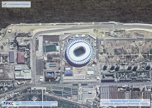 Imagem do estádio Volgograd Arena tirada pelo satélite russo Resurs-P nas vésperas da Copa do Mundo 2018, na cidade-sede de Volgogrado - Sputnik Brasil