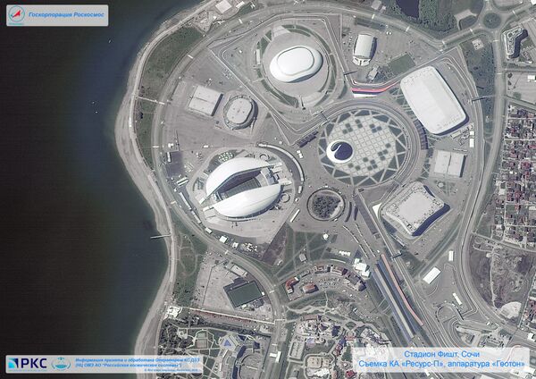 Imagem do estádio Fisht tirada pelo satélite russo Resurs-P nas vésperas da Copa do Mundo 2018, na cidade-sede de Sochi - Sputnik Brasil