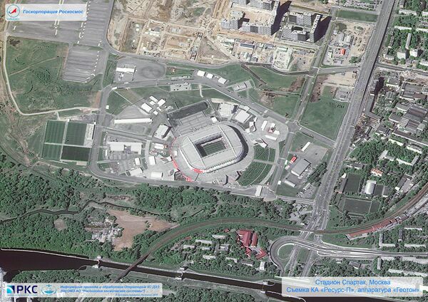 Imagem do estádio Spartak Arena tirada pelo satélite russo Resurs-P nas vésperas da Copa do Mundo 2018, na cidade-sede de Moscou - Sputnik Brasil