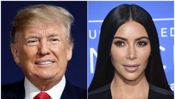 Montagem mostra o presidente dos EUA, Donald Trump (à esquerda), e a famosa atriz e modelo Kim Kardashian (à direita) - Sputnik Brasil