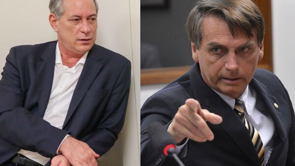 Ciro Gomes e Bolsonaro podem passar a dividir os holofotes na corrida presidencial. - Sputnik Brasil