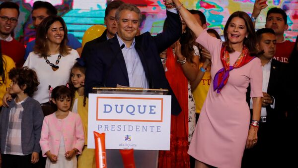 Iván Duque, eleito novo presidente da Colômbia pelo Centro Democrático - Sputnik Brasil