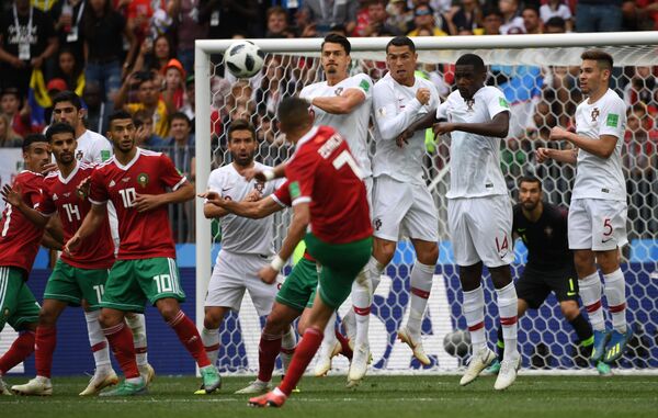 Marrocos x Portugal pela segunda rodada do grupo B, no estádio Luzhniki, em Moscou - Sputnik Brasil