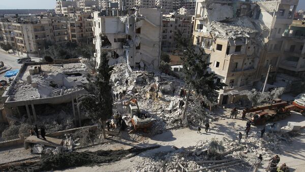 Consequências dos ataques aéreos na cidade síria de Idlib (foto de arquivo) - Sputnik Brasil