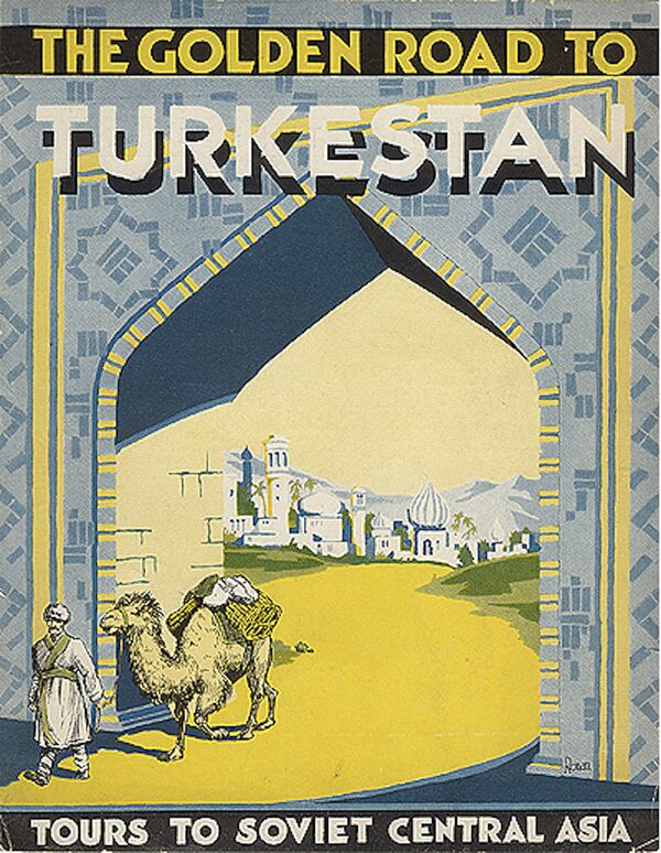 Panfleto turístico intitulado Rota de ouro para o Turquestão – Viagens à Ásia Central Soviética, datado de 1932 - Sputnik Brasil