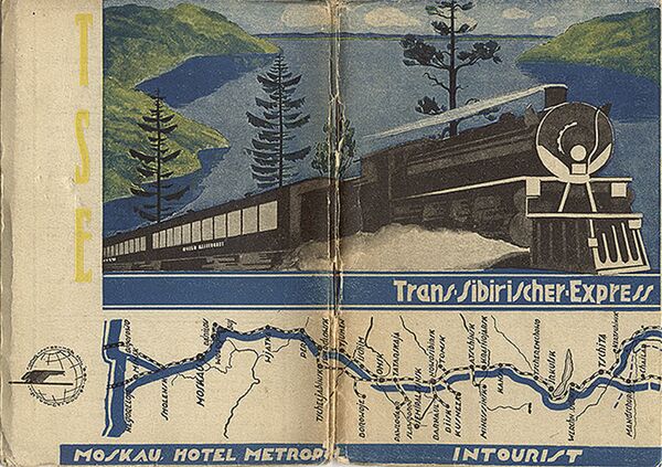 Panflete turístico intitulado Ferrovia Transiberiana, datado de 1935 - Sputnik Brasil