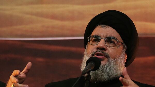 Líder do Hezbollah, Hassan Nasrallah - Sputnik Brasil