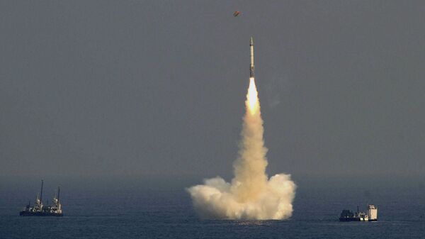 Lançamento do míssil balístico na Índia, imagem referencial  - Sputnik Brasil