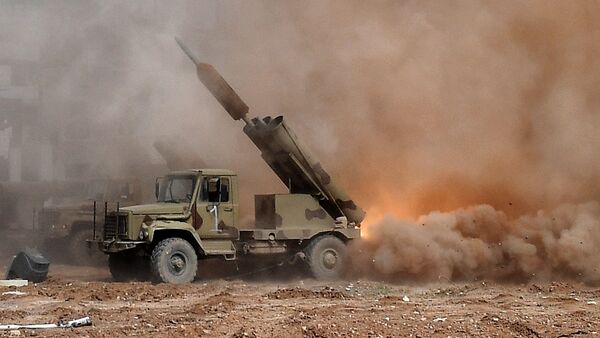 Lançamento de um míssil na Síria (imagem ilustrativa) - Sputnik Brasil
