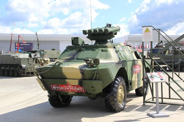 Veículo militar Konkurs com sistema antitanque é mostrado durante o fórum militar EXÉRCITO 2018 - Sputnik Brasil
