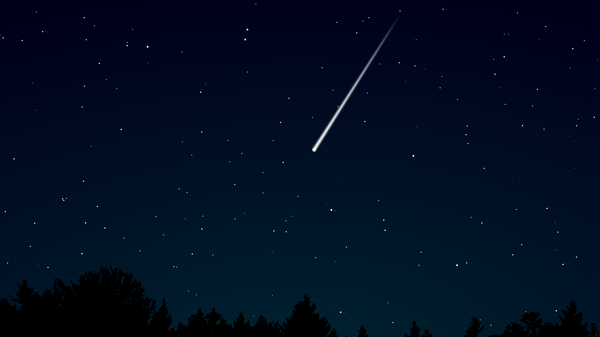 Meteoro cruzando céu noturno (imagem ilustrativa) - Sputnik Brasil
