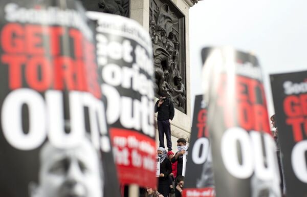 Ação de protesto contra a austeridade em Londres. - Sputnik Brasil