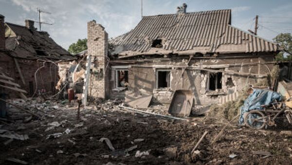 Povoado de Gorlovka, em Donbass, após ataque realizado por militares ucranianos. - Sputnik Brasil