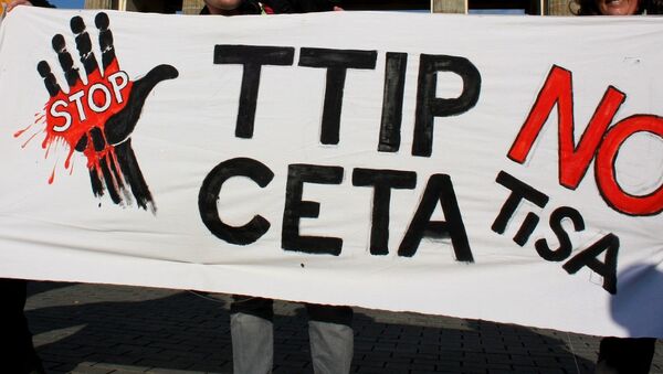 Anti-TTIP, TISA poster - Sputnik Brasil
