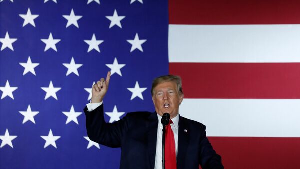 Presidente dos EUA, Donald Trump, fala em evento de arrecadação de fundos do Partido Republicano em Fargo, Dakota do Norte, EUA, em 7 de setembro de 2018 - Sputnik Brasil