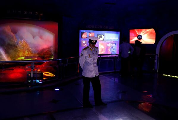 Marinheiro norte-coreano no Museu de História Natural em Pyongyang - Sputnik Brasil
