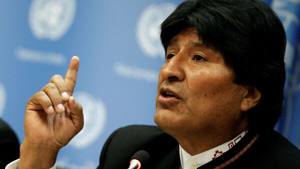 Presidente da Bolívia, Evo Morales, fala em coletiva de imprensa após discursar em  sessão especial da Assembleia Geral das Nações Unidas - Sputnik Brasil