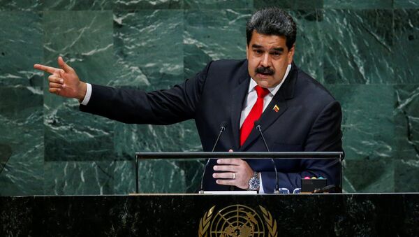 Nicolás Maduro, presidente da Venezuela, durante seu discurso na 73ª Assembleia Geral da ONU, em 26 de setembro de 2018. - Sputnik Brasil