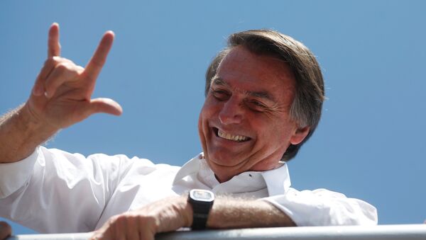 Jair Bolsonaro, candidato à Presidência do Brasil, participa de um comício perto de Brasília, em 5 de setembro de 2018 - Sputnik Brasil