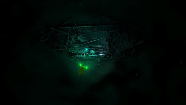 Imagem do navio, deitado no fundo do mar Negro, reconstruída com técnica 3D - Sputnik Brasil