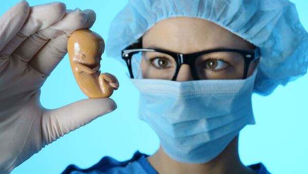 Médica segura boneco de embrião (foto referencial) - Sputnik Brasil
