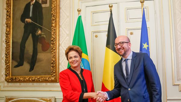 Presidenta Dilma Rousseff durante encontro com primeiro-ministro da Bélgica, Charles Michel - Sputnik Brasil