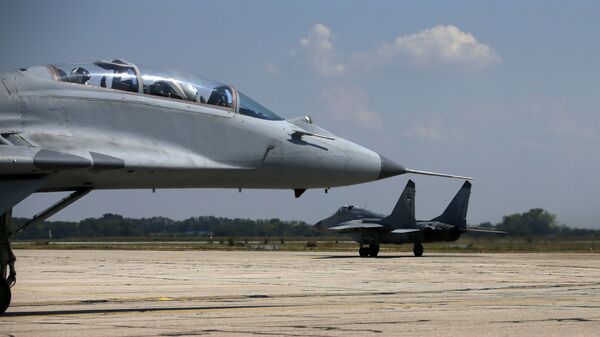 Os caças MiG-29 da Força Aérea da Sérvia (foto de arquivo) - Sputnik Brasil