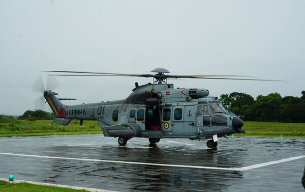 O helicóptero eurocopter EC 725 Super Cougar também participou da Operação Atlântico - Sputnik Brasil
