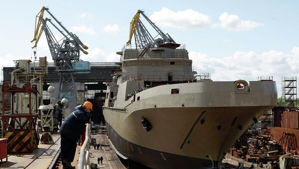 Navio de desembarque russo sendo construído em Kaliningrado. - Sputnik Brasil