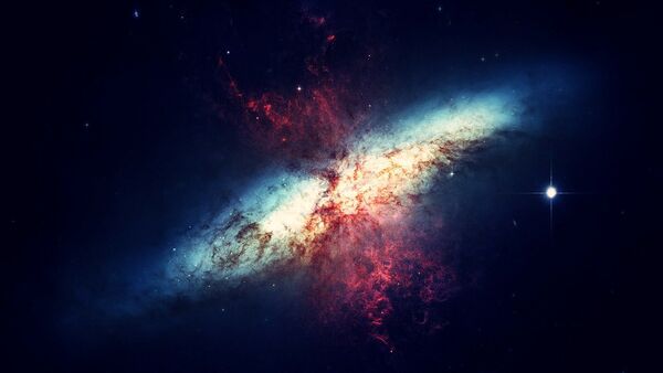 Buraco negro no centro de uma galáxia (apresentação artística) - Sputnik Brasil
