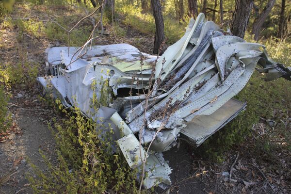 Restos do avião russo Su-24M derrubado na Síria em 2015 por um caça turco - Sputnik Brasil
