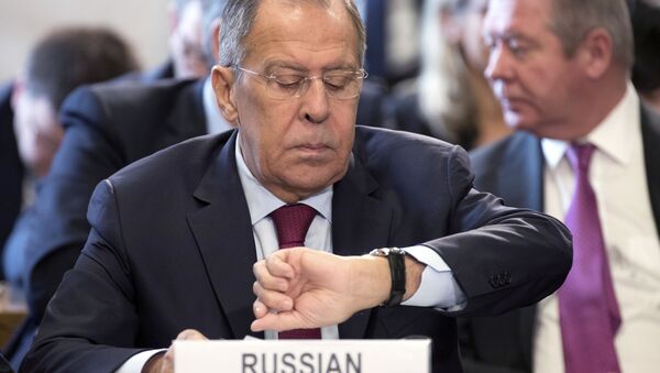 Ministro das Relações Exteriores da Rússia, Sergei Lavrov, em conferência sobre o Afeganistão em Genebra, Suíça - Sputnik Brasil