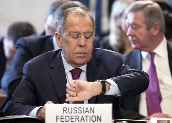Ministro das Relações Exteriores da Rússia, Sergei Lavrov, em conferência sobre o Afeganistão em Genebra, Suíça - Sputnik Brasil