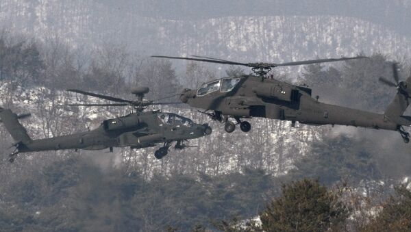 Helicópteros Apache utilizados pela Coreia do Sul - Sputnik Brasil