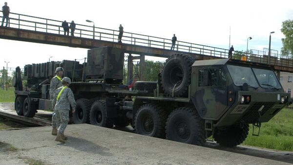 Sistema de mísseis Patriot, fornecido pelos EUA, é estacionado em uma base militar da cidade polonesa de Morąg (foto de arquivo) - Sputnik Brasil