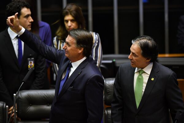 Presidente eleito Jair Bolsonaro durante cerimônia de posse - Sputnik Brasil