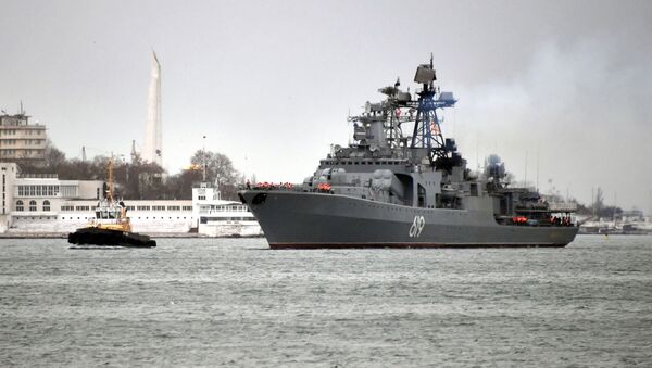 Grande navio antissubmarino Severomorsk da Frota do Norte - Sputnik Brasil