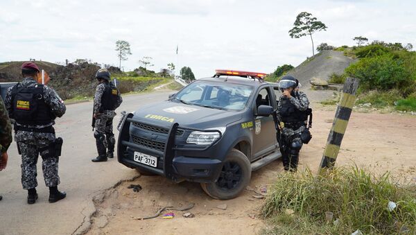 Força Nacional na fronteira do Brasil com a Venezuela, em Pacaraima, Roraima - Sputnik Brasil